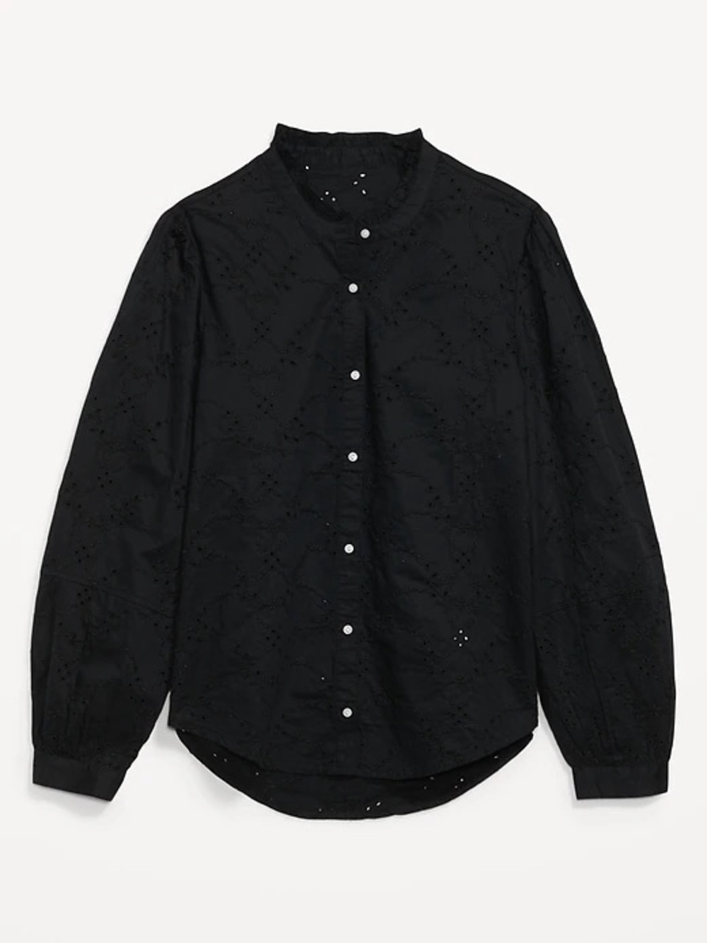 Old Navy Ruffle-Neck Eyelet Cutwork Shirt